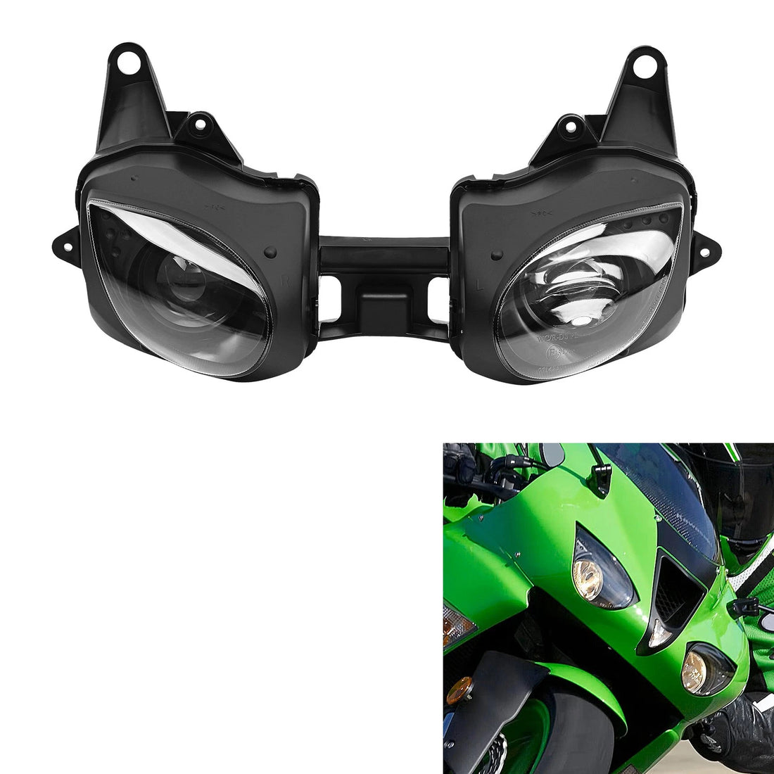 Front Headlight Lamp Assembly Fit For Kawasaki Ninja ZX 6R ZX6R 2007-2008