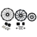 30" Front 18" Rear Wheel Rim Dual Hub Pulley Fit For Harley Touring Glide 97-08