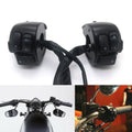 Motorcycle Black 1" Handlebar Control Switch Housing Wiring Harness For Harley