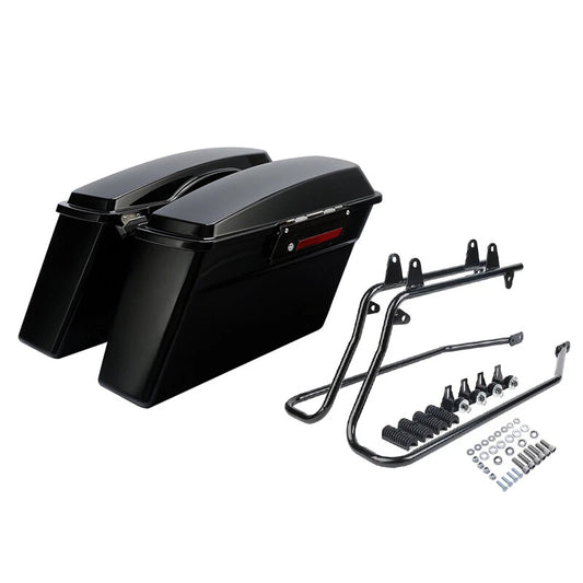 Black Hard Saddlebags Conversion Bracket Fit For Harley Softail Deluxe 1984-2017