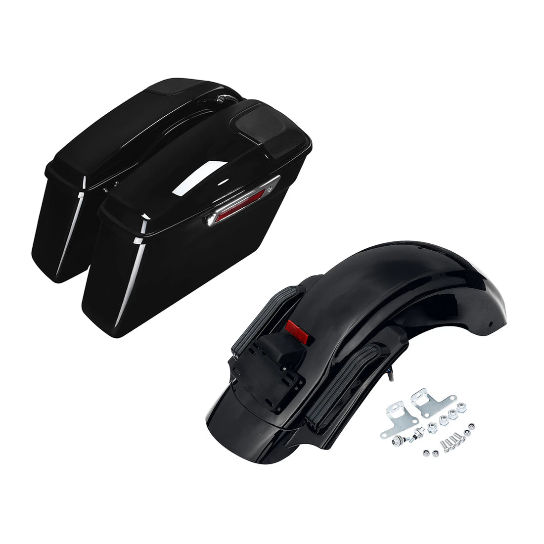 Hard Saddlebags 5x7" Speaker Lids Rear Fender Fit For Harley Touring 14-23 Black