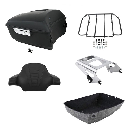 Matte King Trunk Backrest Rack Mount Fit For Harley Touring Electra Glide 09-13