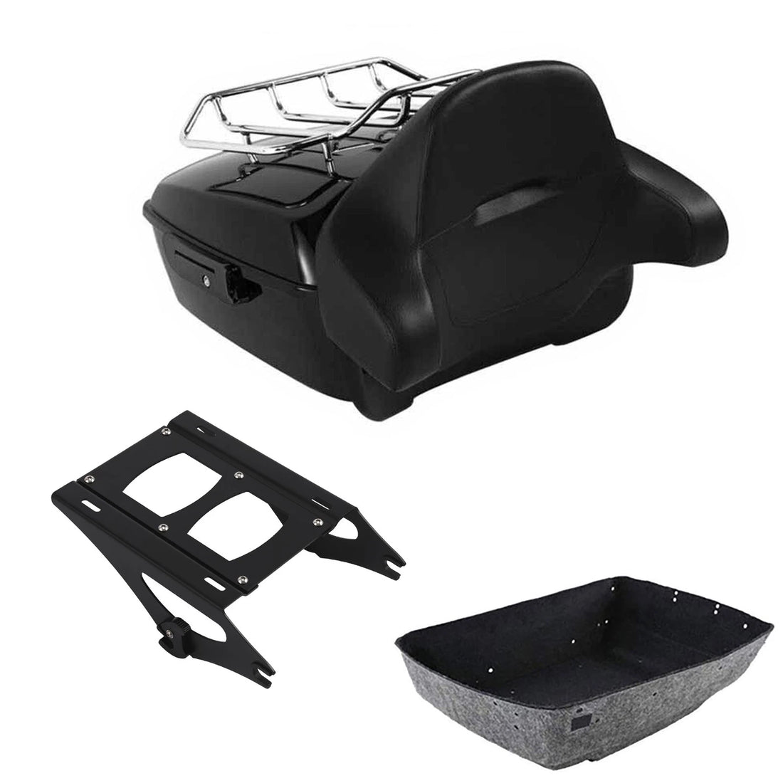 King Tour Trunk Luggage Pad Backrest Mount Rack Fit For Harley Touring 2014-2026