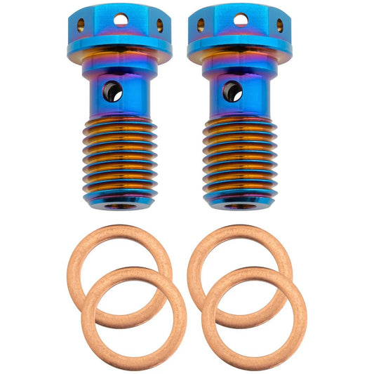Tusk Titanium Banjo Bolt Kit Burnt Blue M10x1.25 For Honda CRF450R 2002-2025