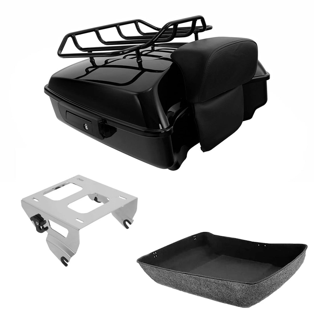 Chopped Trunk Pad Rack Solo Mount Fit For Harley Touring Cvo Street Glide 14-26