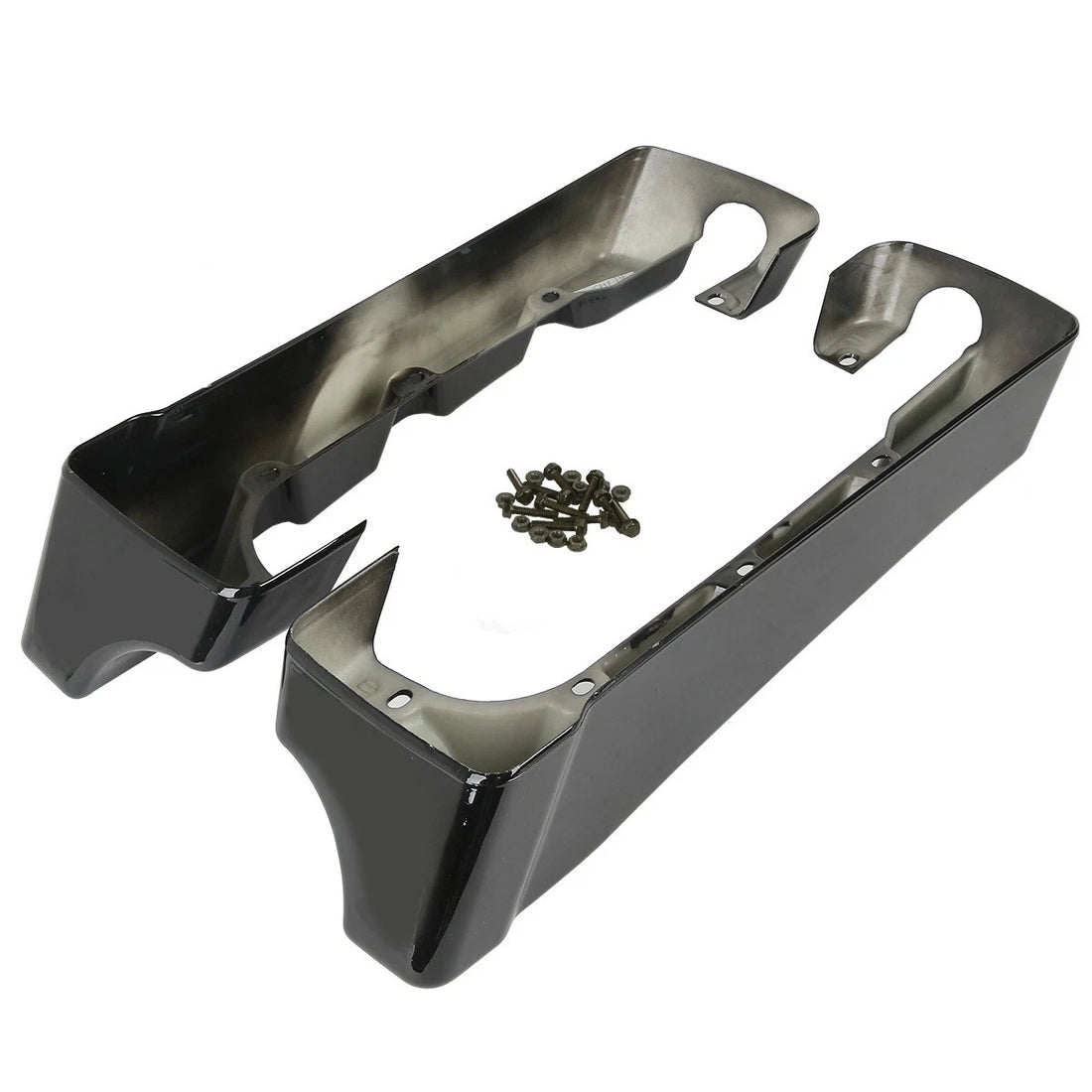 Vivid Black Stretched Extended SaddleBag Extension For Harley Touring 1994-2013
