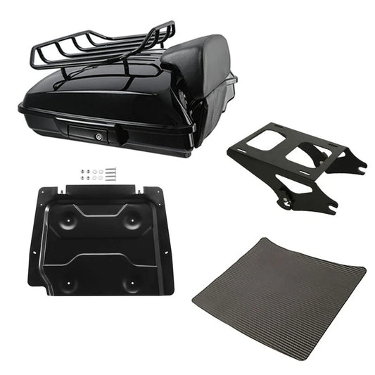Black Razor Trunk Backrest Mount Base Plate Fit For Harley Touring Models 14-26