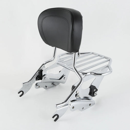 Chrome Sissy Bar Luggage Rack Backrest Docking Fit For Harley Road Glide 09-2013