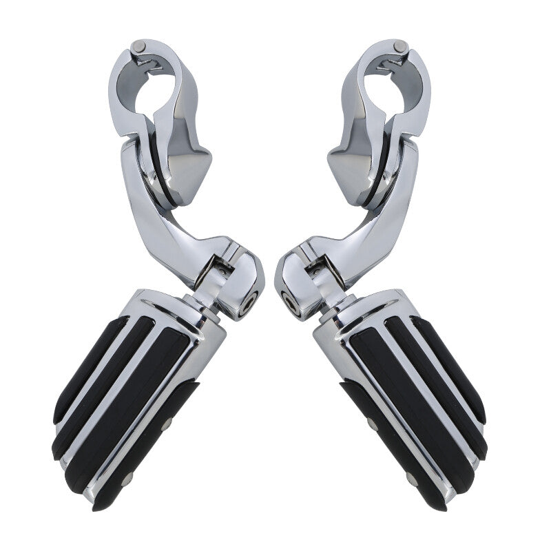 1-1/4" Short Angled Mount Highway Engine Guard Footpegs Fit For Harley Sportster