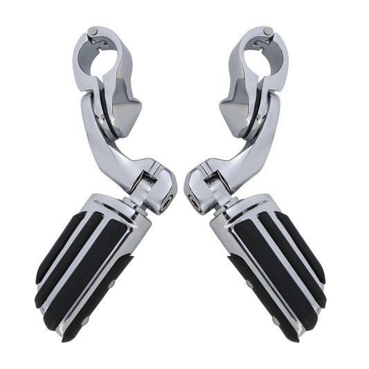 1-1/4" Short Angled Mount Highway Engine Guard Footpegs Fit For Harley Sportster