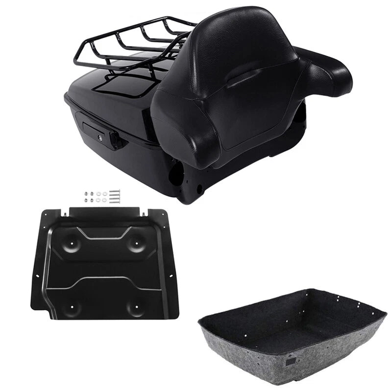 King Trunk Rack Backrest Base Plate Fit For Harley Touring Road Glide 2014-26 25