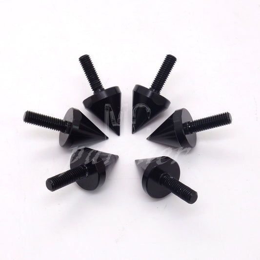 Motorcycle Black Aluminum Spike Bolts For Windscreen Fairings License Plate Bolt