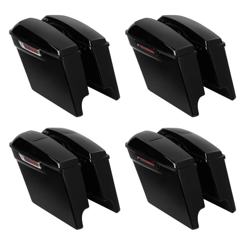 5" Stretched Hard Saddlebag Saddle Bag Fit For Harley Electra Street Glide 14-24