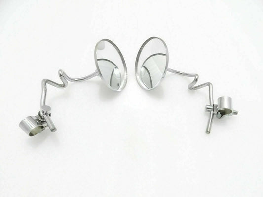 Fit For Vespa Chromed Round Side Mirror Set @VD