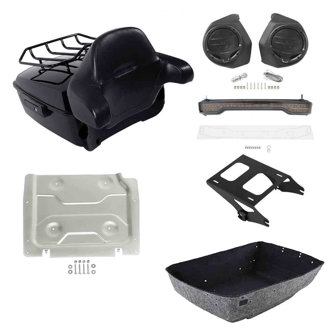 King Trunk Luggage Mount Rack Light Speaker Plate Fit For Harley Touring 14-2026