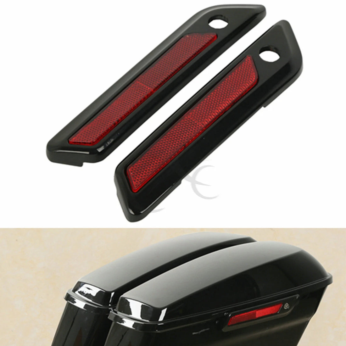 Black Saddlebag Hinge Latch Covers Fit For Harley Street Electra Glide 2014-2024