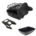 Black King Trunk Pad Rack Mount Fit For Harley Touring Road Street Glide 2014-26