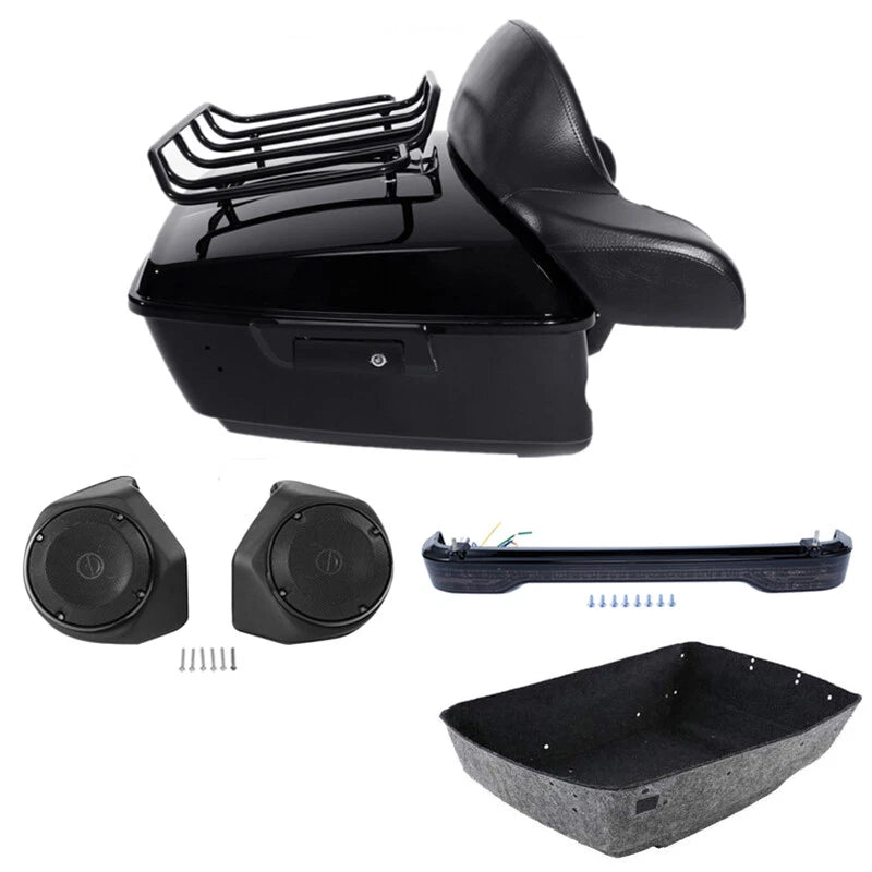 King Trunk Pad Rack Light Speakers Fit For Harley Touring Cvo Road Glide 14-2026