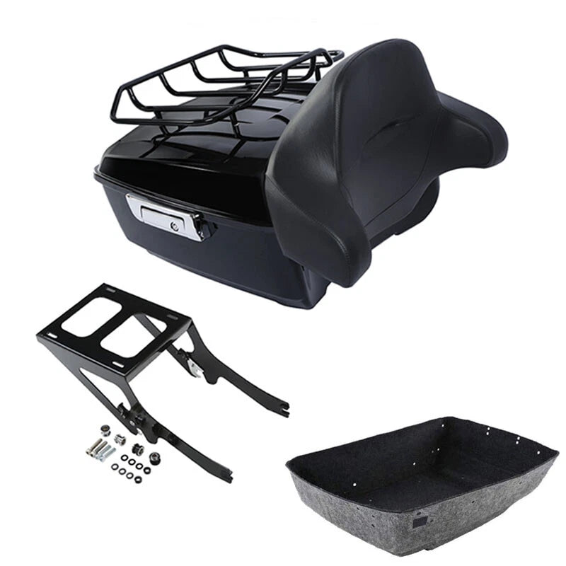 King Trunk Backrest Top Rack Mount Fit For Harley Heritage Classic Flhcs 2018-26