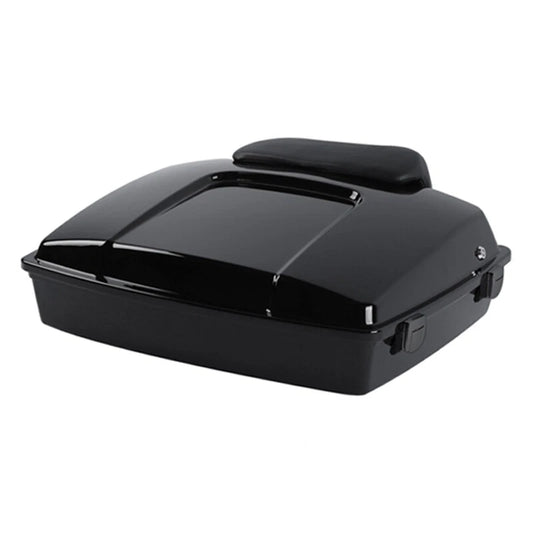 Black Razor Trunk with Backrest Pad Fit For Harley Touring Street Glide 97-13