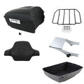 Matte King Trunk Backrest Rack Mount Fit For Harley Touring 97-08