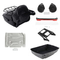 King Trunk Pad Mount Rack LED Light Speakers Plate Fit For Harley Touring '14-26