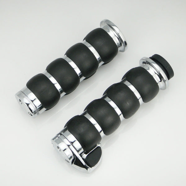 1" Handle Grips With Throttle Boss For Harley Softail Dyna Glide Fat Boy Bad Boy