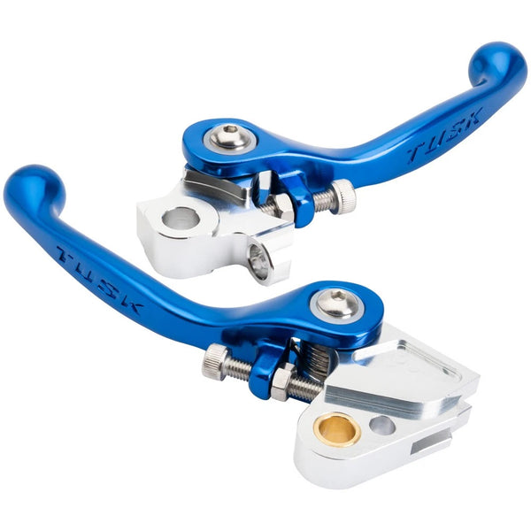Tusk Axis Folding Lever Set Short Blue For Yamaha YZ125 2008-2014