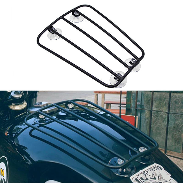 Universal Motorcycle Black Steel Fuel Gas Tank Parcel Rack For Harley Triumph