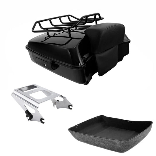 Chopped Trunk Backrest Mount Rack Fit For Harley Touring 2009-2013