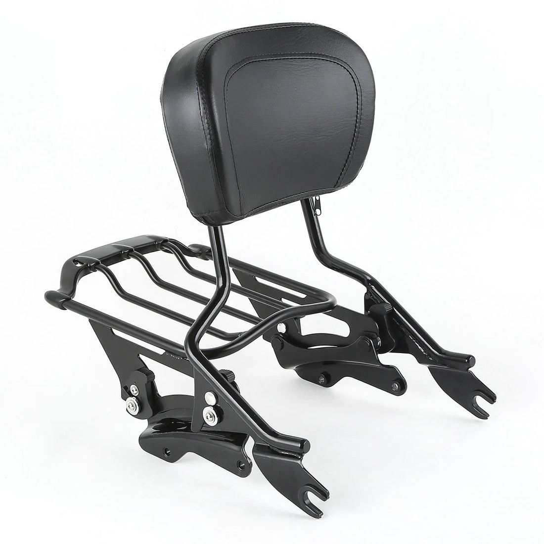 Black Sissy Bar Backrest Luggage Rack Docking Fit For Harley Road King 2014-2025