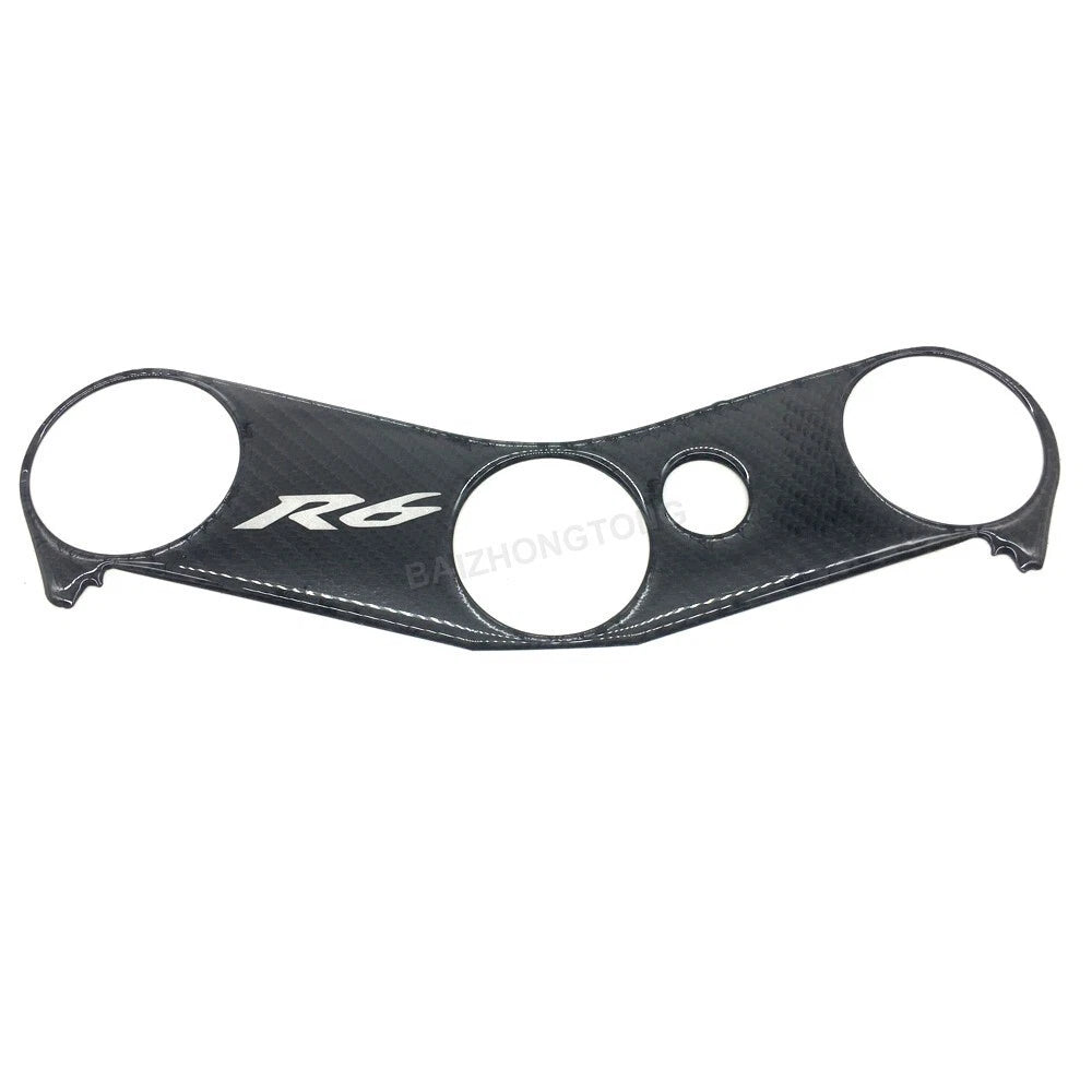 Carbon Triple Tree Top Clamp Upper 3D Decals/Sticker for Yamaha YZF-R6 2006-2016