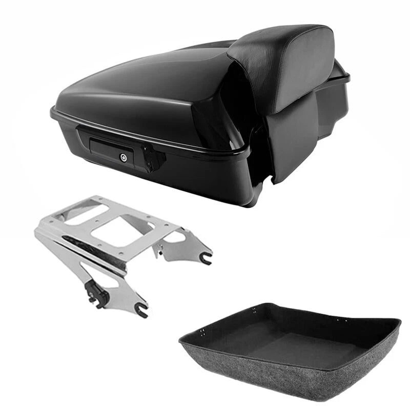 Chopped Trunk Backrest Two Up Mount Fit For Harley Touring Road King 2009-2013