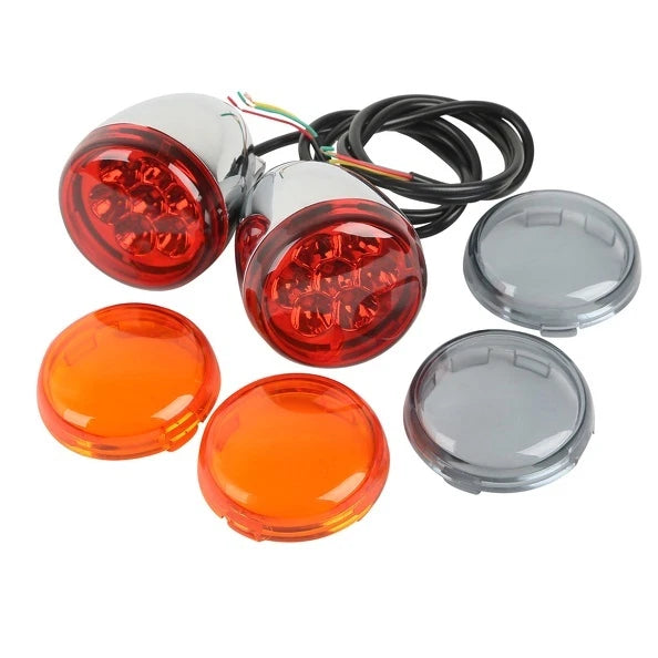 6 Lens Turn Signal LED Indicator Light Fit For Harley XL883 1200 Sportster 92-16