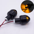Black Handlebar Turn Signal Grip Bar End LED Plug Strobe Side Marker Light