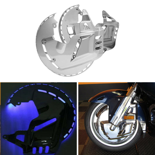 Brake Rotors Covers LED Ring Blue Fire Fit For Honda Goldwing GL 1800 2001-2017
