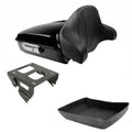 Black Chopped Trunk Backrest Solo Mount Fit For Harley Touring Road King 14-2026