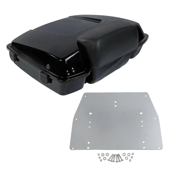 Black Razor Trunk Pad Base Plate For Harley Touring Road King Glide 97-13