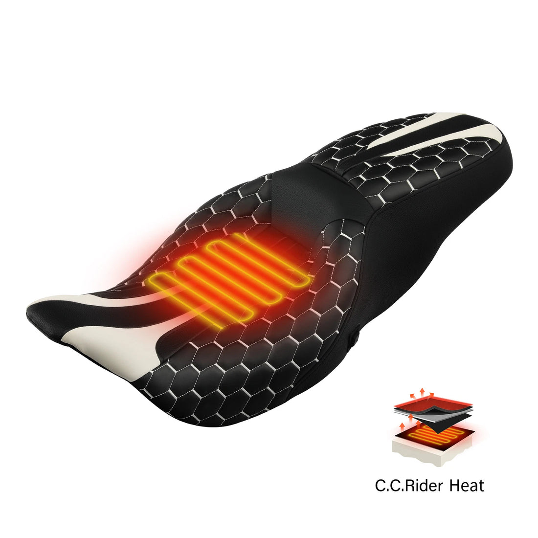 Comfort Driver & Passenger Heated Seat Fit For Harley Touring models 2009-2023