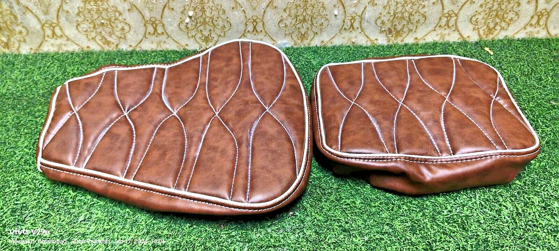 Limited Edition Cushion Seat Cover For Royal Enfield Classic 350/500cc Brown @vd