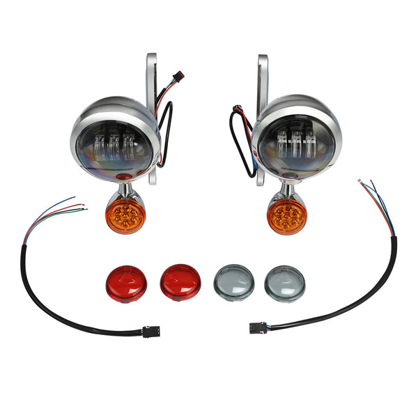 Passing Fog Turn Signals Light Bracket Fit For Harley Street Electra Glide 94-24