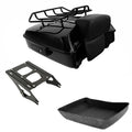 Black Chopped Trunk Backrest Rack Mount Fit For Harley Touring Models 2014-2026