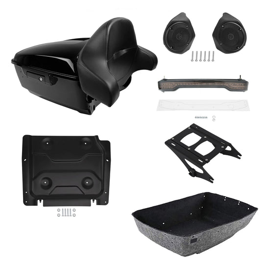 King Trunk Pad Mount Speaker Light Plate Fit For Harley Touring Road Glide 14-26