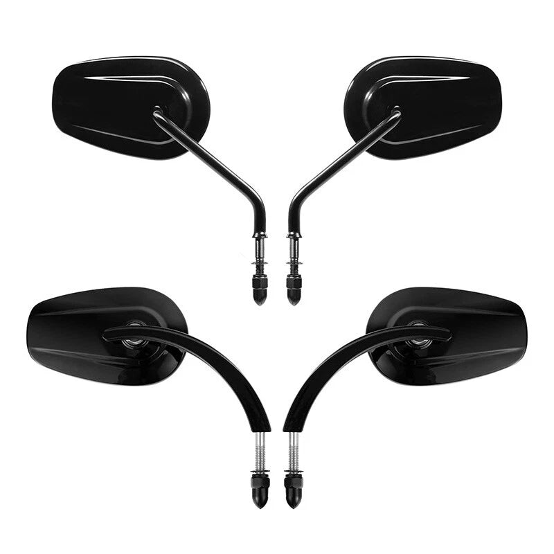 Black Rear View Mirrors Fit For Harley Touring Road Glide Heritage Softail Slim