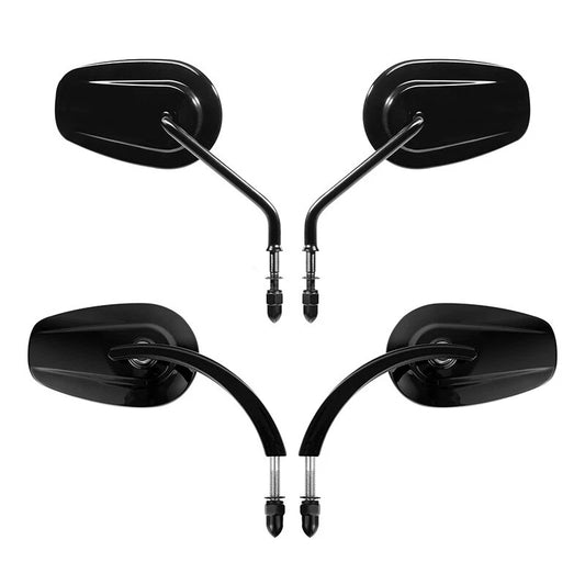 Black Rear View Mirrors Fit For Harley Touring Road Glide Heritage Softail Slim