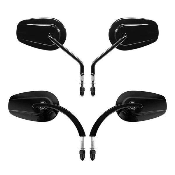 Black Rear View Mirrors Fit For Harley Touring Road Glide Heritage Softail Slim