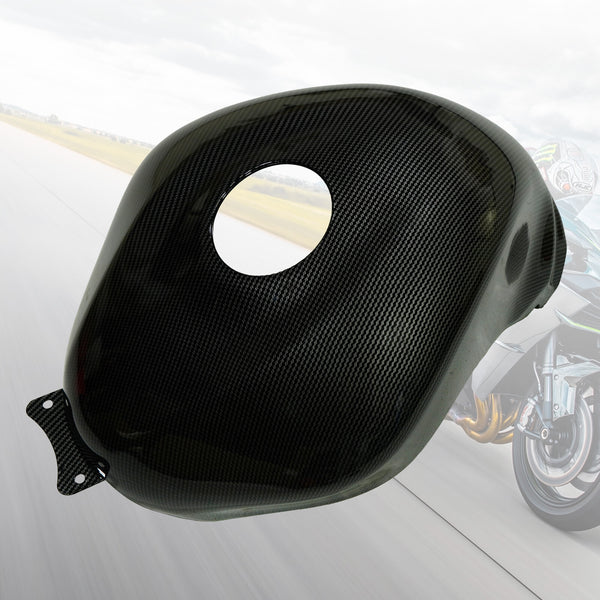 Fit Kawasaki Ninja ZX6R 2007 2008 Black Carbon Fiber Fuel Gas Tank Cover Fairing