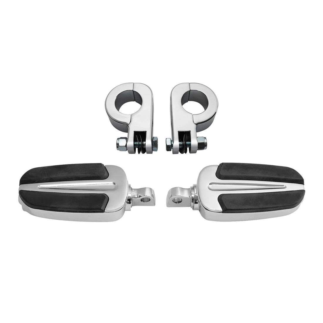 Motorcycle 1-1/4" Highway Foot Pegs + Clamps Fit For Harley Touring