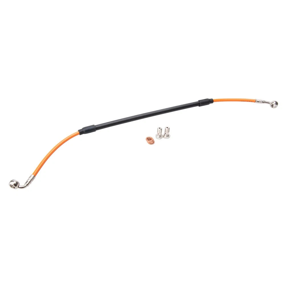 Tusk TFK003D761R-Orange Rear MC Steel Braided Brake Line Standard Length Orange