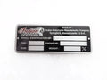 Indian Black Aluminium Data Plate ID Tag Frame Vintage New Motorcycle #23C17